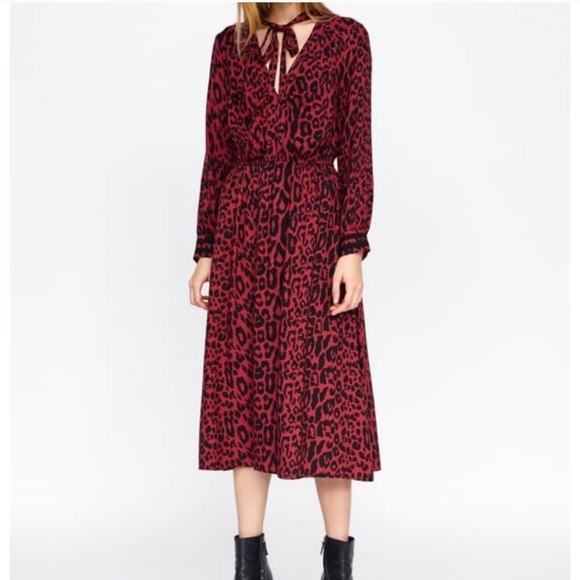 Zara Dresses Zara Woman Animal Print Dress Poshmark